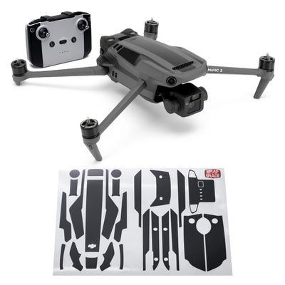 WRAPGRADE Partial Skin Stickers for DJI Mavic 3 / Mavic 3 Classic Accent Color (STEALTH BLACK)