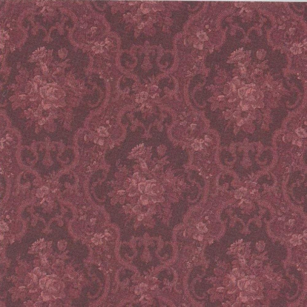 Melody Jane Dolls Houses Dollhouse Burgundy English Rose Miniature Print 1:12 Wallpaper 3 Sheets