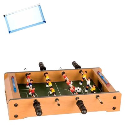 Omura Games | 20" Mini Foosball Tabletop Game | Bonus: Multi-Purpose #10 Size Pouch (Color May Vary)