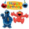 Sesame Street Birthday Party Balloons - Set Of 3 Balloon Decorations Featuring Cookie Monster And Elmo For A Special Kids Bday Centerpiece Decoration Theme view 1