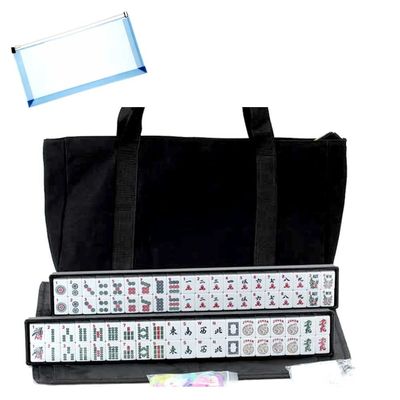OMURA Products | Western Mah Jong in Black Canvas | Bonus: Multi-Purpose #10 Size Pouch (Color May Vary)