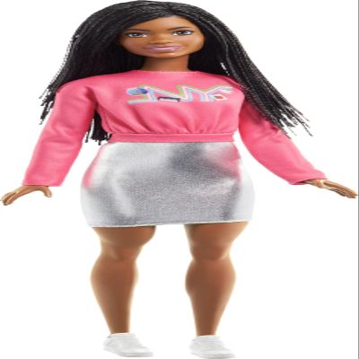 Barbie It Takes Two Doll, Brooklyn Fashion Doll with Braided Hair, Pink NYC Shirt, Metallic Skirt & White Shoes