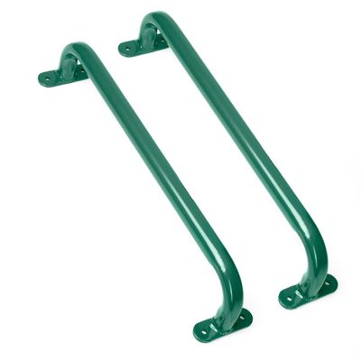 17 Inch Playground Accessories Metal Safety Handles  Long Green Grab Handle Bars for Playset Ladder, Jungle Gym, Monkey Bars, Swing Set, and More