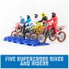 Supercross, Authentic 5-Pack of 1:24 Scale Die-Cast Motorcycles with Rider Figure, Toy Moto Bike for Kids and Collectors Ages 3 and up view 3