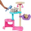 Barbie Kitty Condo Doll & Pets, Cat Tree Toy Playset with 5 Kitten Figures & Accessories view 2
