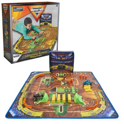 Monster Jam, Ultimate Arena Playmat & Storage with 2 Exclusive Monster Trucks, 1:64 Scale, 20 Accessories, Kids Toys for Boys and Girls Ages 4 and Up