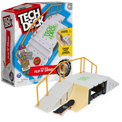 TECH DECK, Flip N Grind X-Connect Park Creator, Customizable and Buildable Ramp Set with Exclusive Fingerboard, Kids Toy for Boys and Girls Ages 6 and up