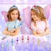 Civaner 20 Pcs Princess Dress up Accessories Tiaras Crown Set with Princess Crowns and Wands for Little Girls Kids Play Jewelry view 3