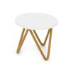 1 6 Scale Dollhouse Furniture Mini Circle Coffee Table Miniature Decor for Living Room Bedroom Family Room Kitchen Balcony Fairy Garden Project Decoration (Golden Stand) view 2