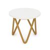 1 6 Scale Dollhouse Furniture Mini Circle Coffee Table Miniature Decor for Living Room Bedroom Family Room Kitchen Balcony Fairy Garden Project Decoration (Golden Stand) view 3