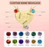 MissNaNa 19.7" BFF Necklace Personalized Stitching Necklace with Birthstone 2/3/4/5/6 Pcs Customized Heart Puzzle Necklace for Family BFF Friendship Pendants (Set of 4) view 2