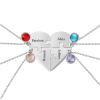 MissNaNa 19.7" BFF Necklace Personalized Stitching Necklace with Birthstone 2/3/4/5/6 Pcs Customized Heart Puzzle Necklace for Family BFF Friendship Pendants (Set of 4) view 3