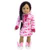 Sophia's Sherpa Bunny Slippers with Pink Felt Ears for 18 Inch Dolls, White view 2