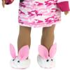 Sophia's Sherpa Bunny Slippers with Pink Felt Ears for 18 Inch Dolls, White view 3