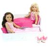 Sophia's Sherpa Bunny Slippers with Pink Felt Ears for 18 Inch Dolls, White view 4