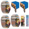 Transformers Party Supplies Bundle Pack includes 24 Dessert Paper Plates, 2 Plastic Table Covers, 1 Dinosaur Sticker Sheet view 1