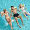 Sloosh 3 Pack Inflatable Pool Float Hammock, Water Hammock Lounges, Multi-Purpose Swimming Pool Accessories (Saddle, Lounge Chair, Drifter) for Pool, Lake, Outdoor, Beach (Dark Blue/Yellow/Orange) view 1