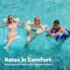 Sloosh 3 Pack Inflatable Pool Float Hammock, Water Hammock Lounges, Multi-Purpose Swimming Pool Accessories (Saddle, Lounge Chair, Drifter) for Pool, Lake, Outdoor, Beach (Dark Blue/Yellow/Orange) view 2