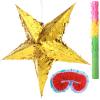 Civaner 3 Pcs Foil Star Piata with a Blindfold and Bat Foldable Star Piatas for Girl Kids Boys Adults Birthday Wedding Christmas Cinco de Mayo Party Decorations view 1