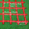 DREAMOSA Climbing Net for Adults Outdoor,Playground Net,Kids Webbing Cargo Rope Ladder Balcony Banister Protection Fence Decor Net,for Treehouse,Ninja Slackline,Jungle Gyms,Swing Set,Red view 2