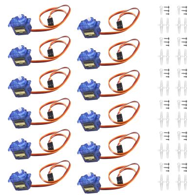 Alinan 12pcs SG90 Micro Servo Motor 9G Mini Servo Kit for RC Helicopter Airplane Car Boat Robot Arm/Hand/Walking/Servo Door Lock Control with Cable