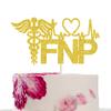 First Holy Communion Gold Glitter FNP Cake Topper, Congrats Nurse Grad Cake Decor, for BSN RN Nurse Graduation Decorations, Congrats Grad Party view 1