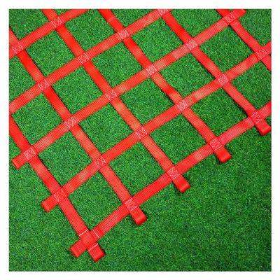 DREAMOSA Climbing Net for Adults Outdoor,Playground Net,Kids Webbing Cargo Rope Ladder Balcony Banister Protection Fence Decor Net,for Treehouse,Ninja Slackline,Jungle Gyms,Swing Set,Red