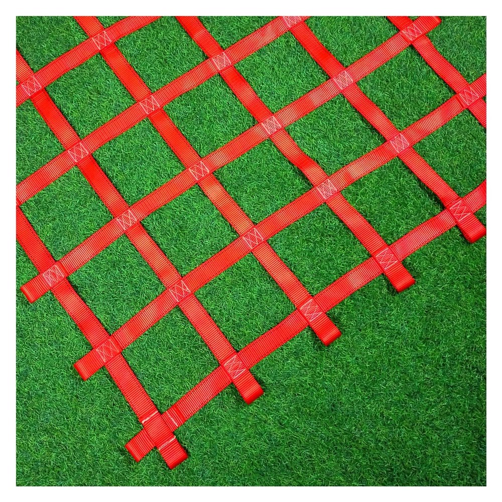 DREAMOSA Climbing Net for Adults Outdoor,Playground Net,Kids Webbing Cargo Rope Ladder Balcony Banister Protection Fence Decor Net,for Treehouse,Ninja Slackline,Jungle Gyms,Swing Set,Red