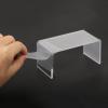Miniature Desk Dollhouse Furniture Tea Coffee Table 1:12 Scale Miniature Clear Acrylic Table Modern Waterfall Minimalist Style Accessories Mini Rectangle Transparent Ornament Decor Life Scene view 2