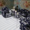 Miniature Desk Dollhouse Furniture Tea Coffee Table 1:12 Scale Miniature Clear Acrylic Table Modern Waterfall Minimalist Style Accessories Mini Rectangle Transparent Ornament Decor Life Scene view 4