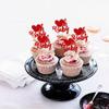 24 Pack Valentine's day Oh baby Cupcake Toppers with Glitter Sweet Love Baby Cupcake Food Picks Valentine's Day Theme Baby Shower Kids Birthday Party Cake Decorations Supplies Red view 3