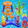 Gemle Pool Toys Games Set,Pool Basketball Hoop Inflatable Cross Ring Toss Game and Inflatable Cactus Kids for Teens Adults and Family (3 Set Water Toys) view 1