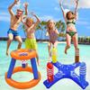 Gemle Pool Toys Games Set,Pool Basketball Hoop Inflatable Cross Ring Toss Game and Inflatable Cactus Kids for Teens Adults and Family (3 Set Water Toys) view 3