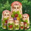 KKNH Matryoshka Russian Matryoshka 7-Piece Mat Matryoshka Wooden Matryoshka Christmas Mother's Day Birthday Home Furnishing Room Decoration Happy Gift view 1