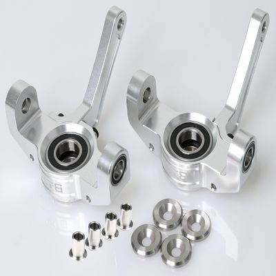 GTBRacing CNC Aluminum RC Car 1/5 LOSI Desert Buggy DBXL DBXL-E V1.0/2.0 MTXL Universal Front Steering Spindle Knuckled Hub Set Upgrade Parts (Silver)