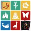 20 PCS Sturdy Stencils for Kids, 8 Inch Kids Stencils with 5 Pcs Scratch Paper for Painting to Imaginative Children's Stories, Learning Tools for Toddlers and Preschooler view 1