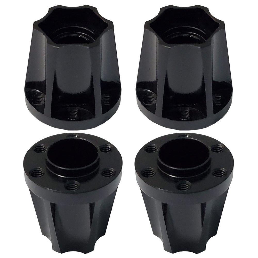 AMOGOT 4Pcs RC Metal 12mm Hex Wheel Hubs Adapters for 1.9/2.2inch Beadlock Wheel Rim Axial Scx10 Trx4 Wraith Gen7 Gen8 D90 CC01 1/10 RC Crawler (22mm)