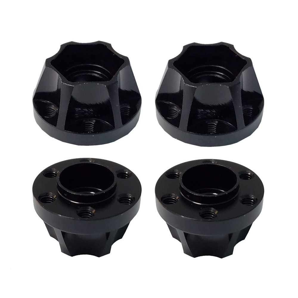 AMOGOT 4Pcs RC Metal 12mm Hex Wheel Hubs Adapters for 1.9/2.2inch Beadlock Wheel Rim Axial Scx10 Trx4 Wraith Gen7 Gen8 D90 CC01 1/10 RC Crawler (12mm)