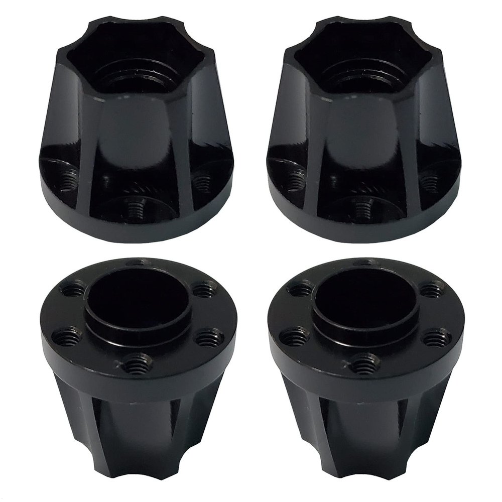 AMOGOT 4Pcs RC Metal 12mm Hex Wheel Hubs Adapters for 1.9/2.2inch Beadlock Wheel Rim Axial Scx10 Trx4 Wraith Gen7 Gen8 D90 CC01 1/10 RC Crawler (18mm)