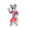 FurryWu Studio Pink Rose Huksy Dog Fursuit Fullsuit Teen Costumes Child Full Furry Suit Furries Anime Digitigrade Costume Bent Legs Angel Dragon, Custom Note pls view 1