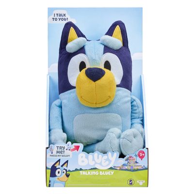Bluey 13" Talking Plush Interactive Stuffed Animal, Sings Theme Song, 9 Phrases from TV Show, Soft Deluxe Fabric, Cuddly Toy for Kids, Batteries Included Official Merchandise, Ages 3+