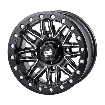 4/137 Tusk Nebo Beadlock Wheel 14x7 4.0 + 3.0 Machined/Black For CAN-AM Maverick Sport 1000R X RC 2019-2024