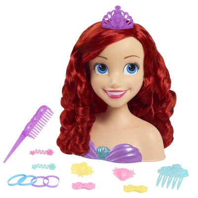 Disney Princess Ariel Styling Head, 18-pieces, Pretend Play, Kids Toys for Ages 3 Up by Just Play