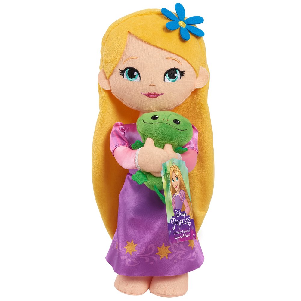Disney Princess Lil' Friends Rapunzel & Pascal 14-inch Plushie Doll and Accessories, Kids Toys for Ages 3 Up by Just Play