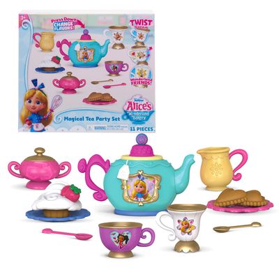 Disney Junior Alices Wonderland Bakery Tea Party, Kids Tea Set for 2, Officially Licensed Kids Toys for Ages 3 Up by Just Play