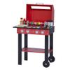 Teamson Kids Little Helper Backyard BBQ Grill Playset 25 Play Cooking Accessories, Pretend Play Kids Kitchen Preschool Playset, Red/Black view 1