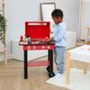 Teamson Kids Little Helper Backyard BBQ Grill Playset 25 Play Cooking Accessories, Pretend Play Kids Kitchen Preschool Playset, Red/Black view 2