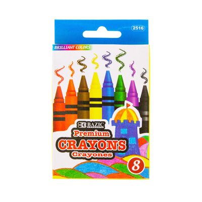 BAZIC Crayons 8-Count, s Coloring Crayon Set, Non Toxic Drawing Crayons for School Art, Gift for Kids (8/Pack), 144-Packs