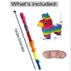 GIFTEXPRESS 16" Rainbow Donkey Pinata with Full-Size 33" Pinata Stick and Blindfold- Mexican Theme Party Decoration for Birthdays, Fiestas & Cinco de Mayo - 16 x 13 x 4.5 Inch Kids Party Favors view 3