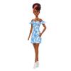 Barbie Fashionistas Doll #185 with Black Up-do Hair, Bleached Denim Dress & Accessories Including Boots & Headband view 2